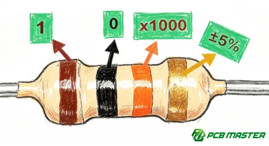 10k resistor 10k ohm schematic diagram for PCB circuit design and electronic applications