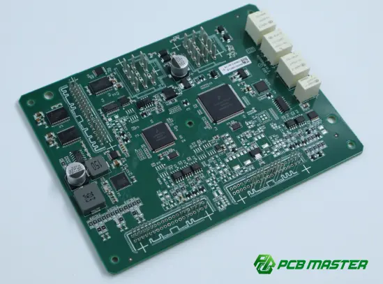 PCB with capacitors mounted on the circuit board for electronic circuit design and PCBA assembly