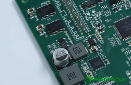 Capacitors mounted on a printed circuit board (PCB) for electronic circuit applications