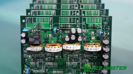 PCB with electronic components for inductor and capacitor circuit design