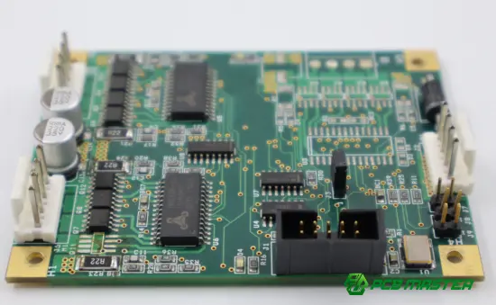 Printed circuit board PCB with electronic components for circuit design and manufacturing