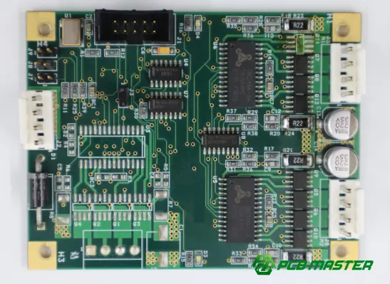 PCB circuit board with electronic capacitors for 5/45 capacitor applications