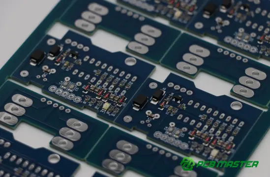 PCB for inductor impedance analysis, featuring circuit traces and copper layers designed for efficient signal transmission, power distribution, and EMI filtering.
