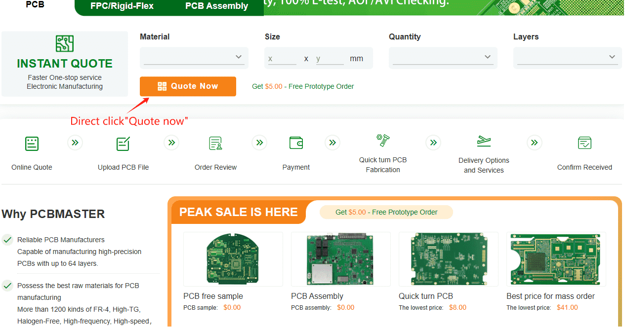 If you don't want to fill in other details, or just click “Quote now”